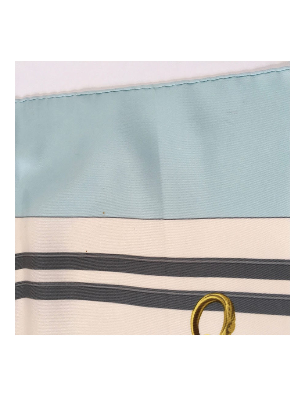 A NETTOYER Carré HERMES Brides de Gala soie ivoire et bleu ciel