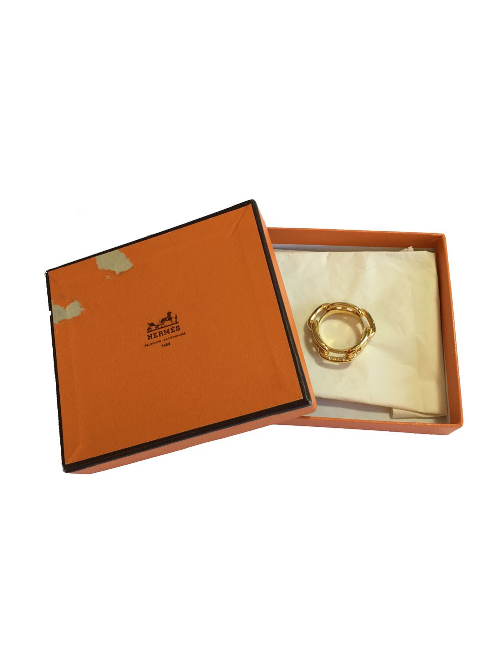 Anneau de foulard HERMES  chaîne d'ancre doré 