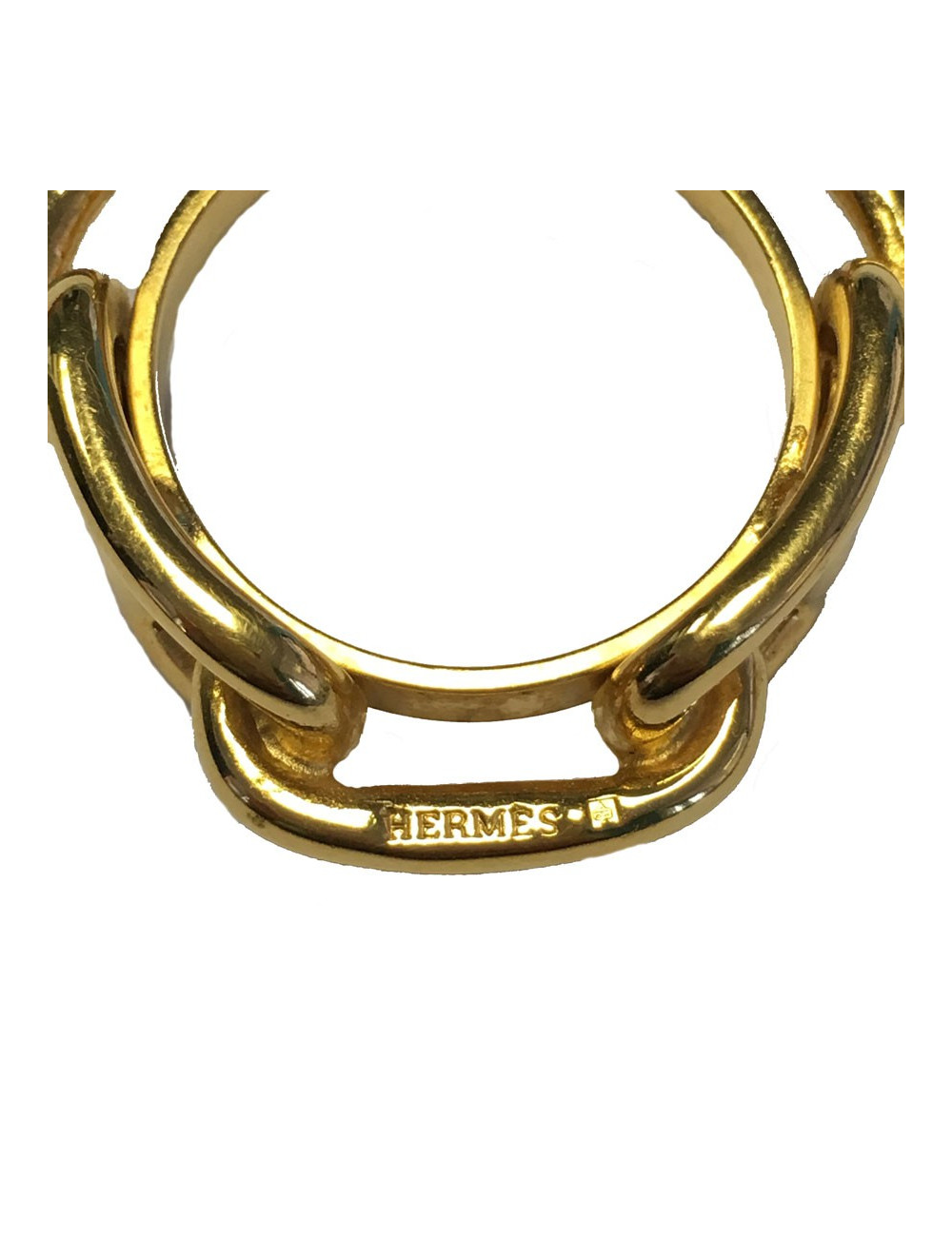 HERMES scarf ring chain Golden anchor