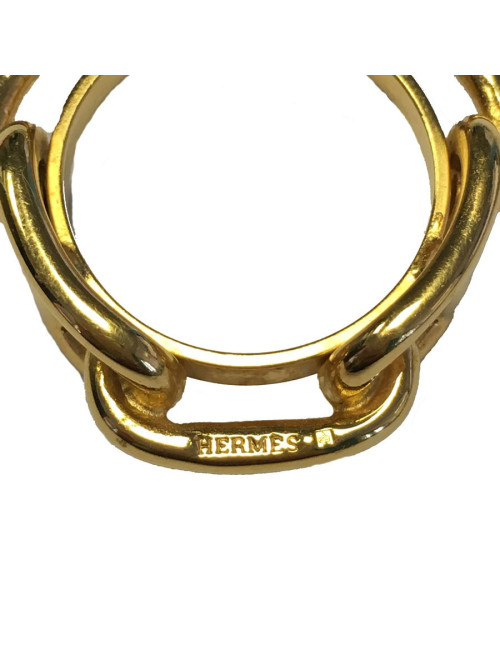 HERMES scarf ring chain Golden anchor