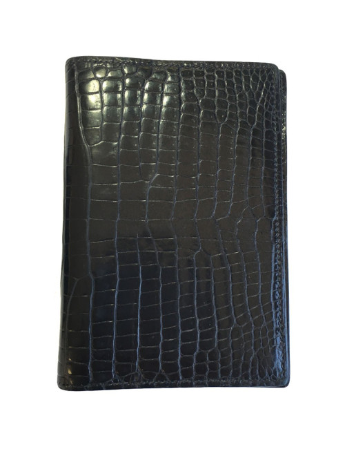 Couverture d'agenda HERMES en crocodile porosus noir