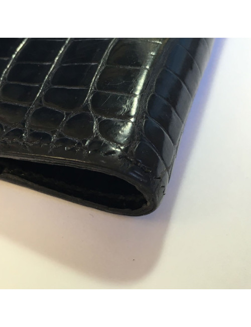 Couverture d'agenda HERMES en crocodile porosus noir