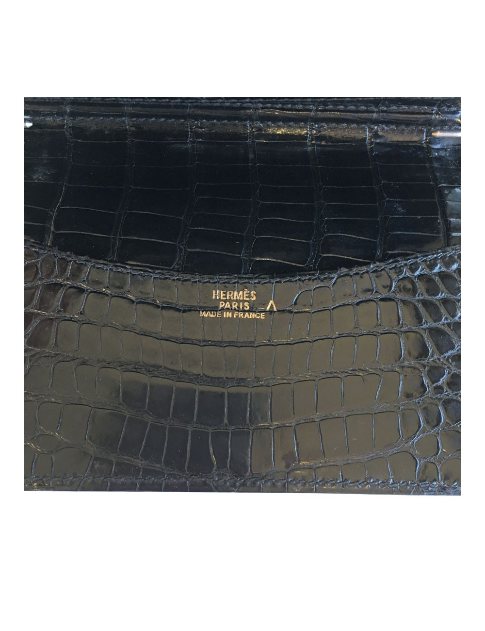 HERMES Agenda cover in black porosus crocodile leather