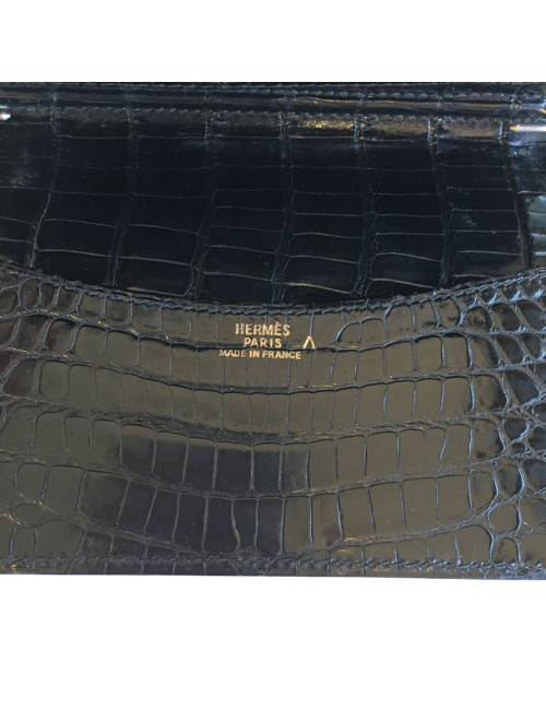 HERMES Agenda cover in black porosus crocodile leather