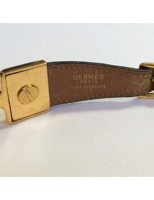 Belt HERMES Vintage crocodile black T75