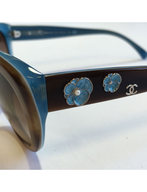 CHANEL sunglasses in Brown and blue two-tone plexi