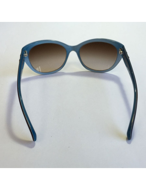 Lunettes de soleil CHANEL en plexi bicolore marron et bleu