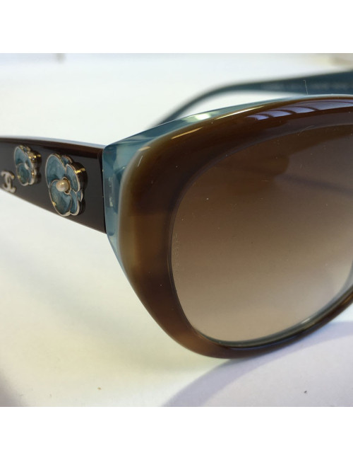 CHANEL sunglasses in Brown and blue two-tone plexi