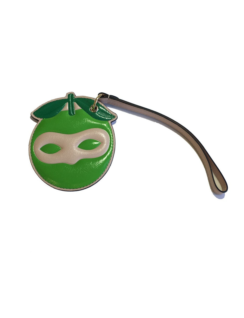 xxx Porte-clefs DELVAUX masqué en veau vert et rose