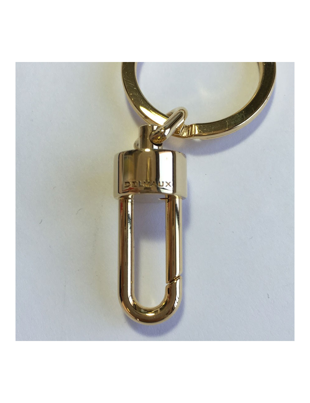 xxx Porte-clefs DELVAUX masqué en veau vert et rose