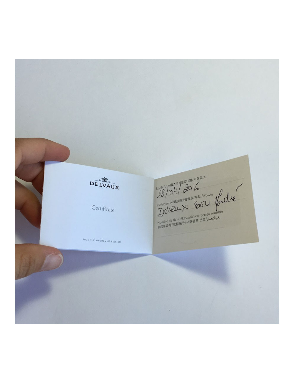 xxx Porte-clefs DELVAUX masqué en veau vert et rose