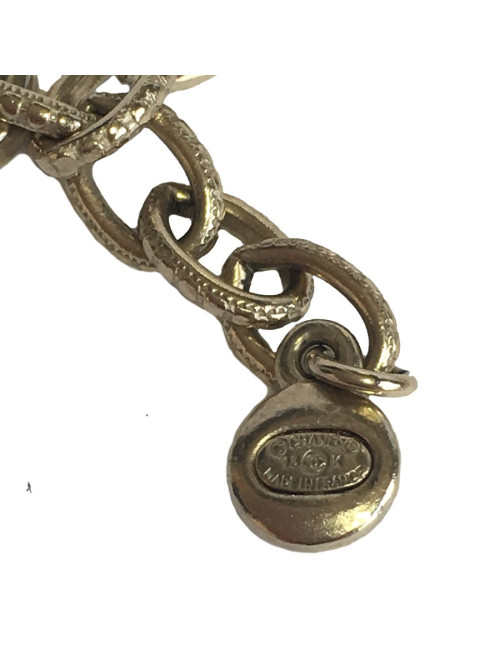 Sautoir CHANEL double en perles et strass