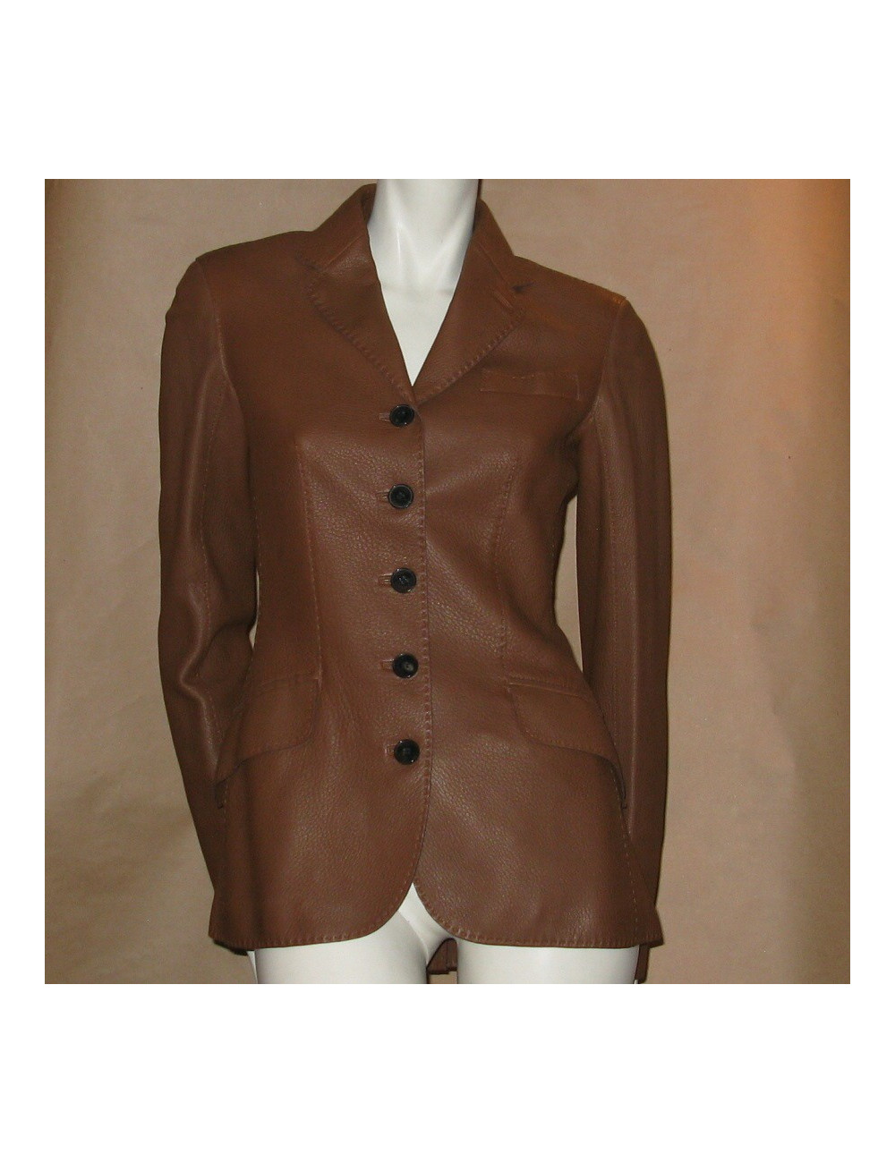 Veste en cuir de cerf T36 HERMES