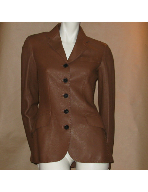 Veste en cuir de cerf T36 HERMES