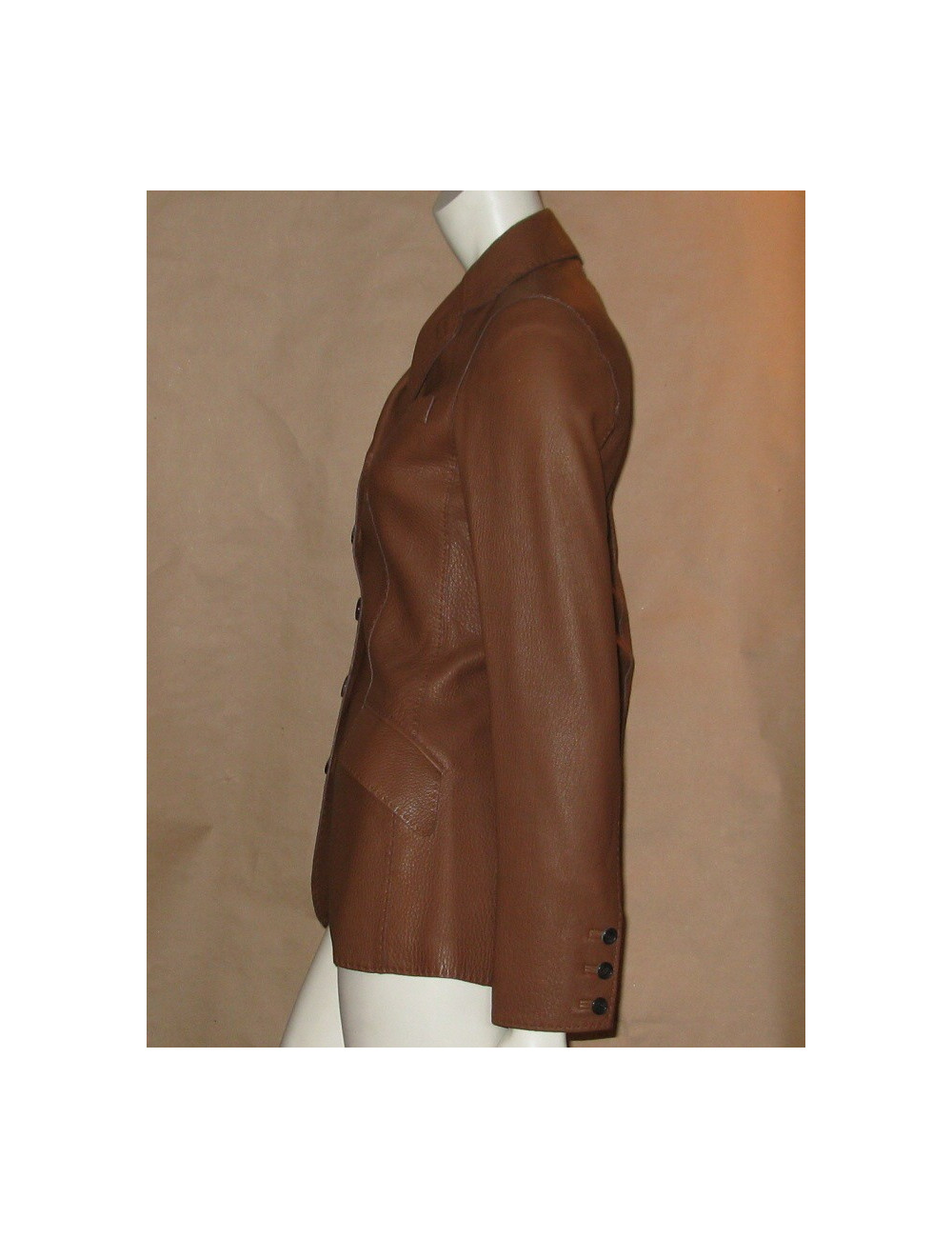 Veste en cuir de cerf T36 HERMES