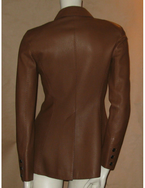 Veste en cuir de cerf T36 HERMES