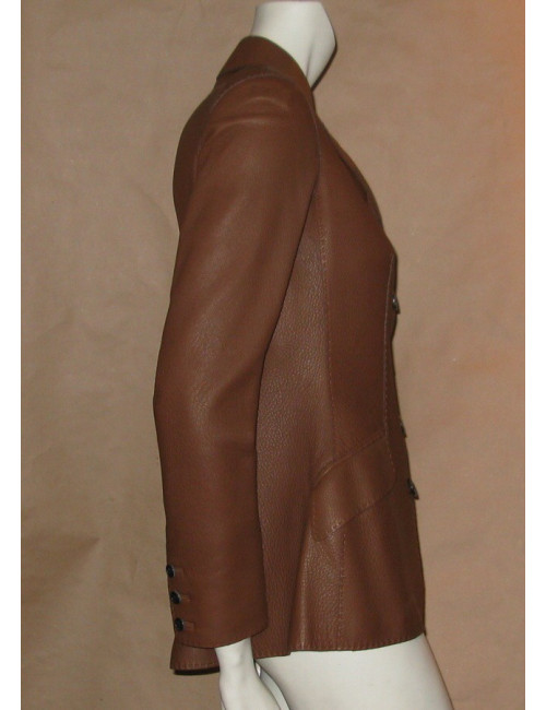 Veste en cuir de cerf T36 HERMES