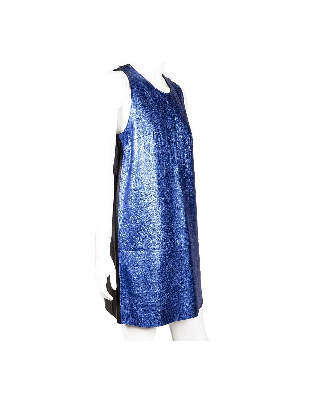 Robe PHILLIP LIM cuir bleu métallisé