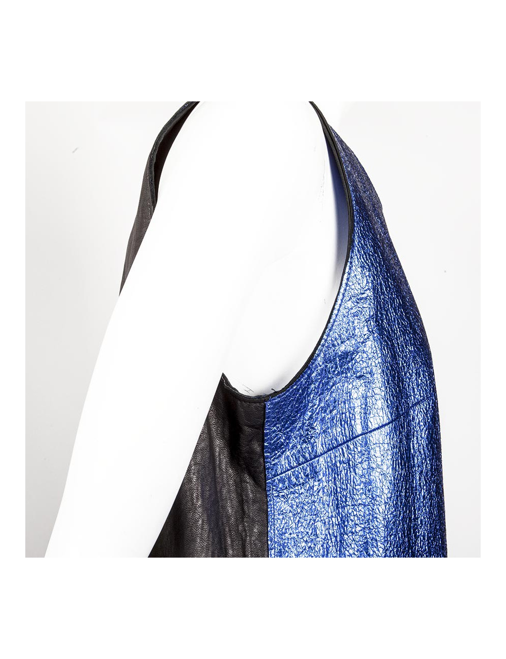 Dress PHILLIP LIM metallic blue leather T 8 US / ^ 40 en