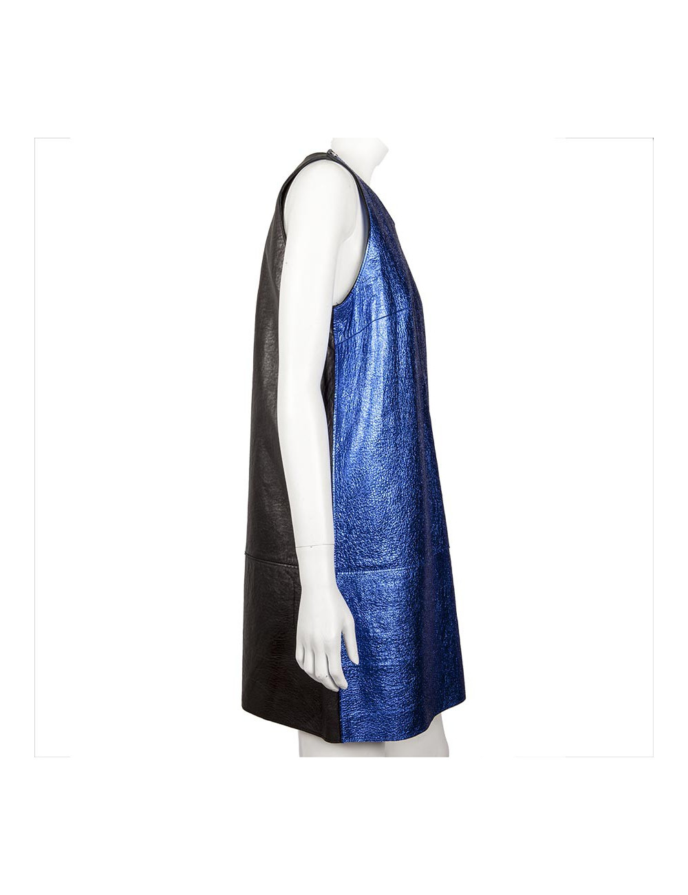 Robe PHILLIP LIM cuir bleu métallisé