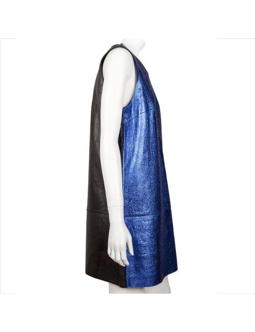 Dress PHILLIP LIM metallic blue leather T 8 US / ^ 40 en