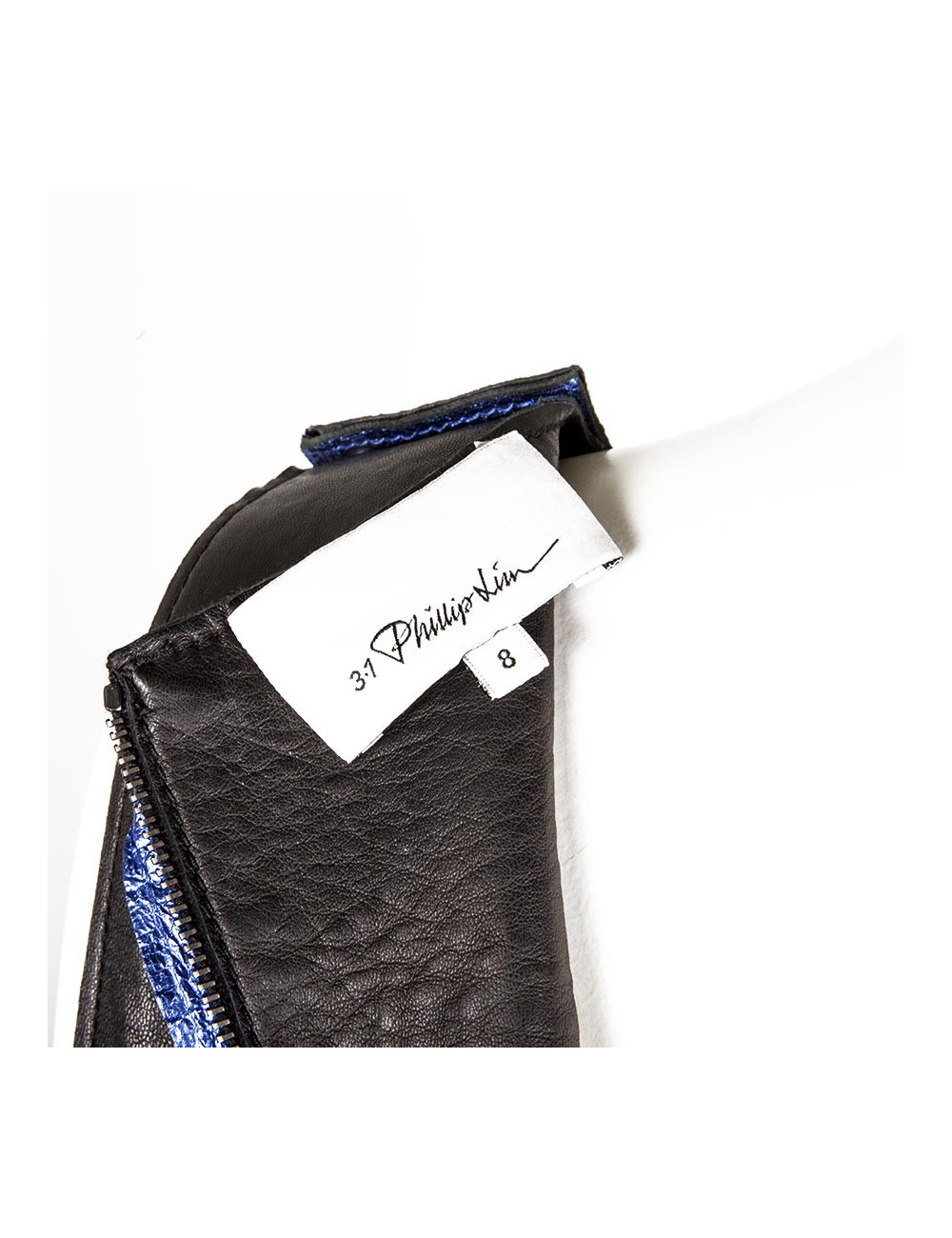 Dress PHILLIP LIM metallic blue leather T 8 US / ^ 40 en