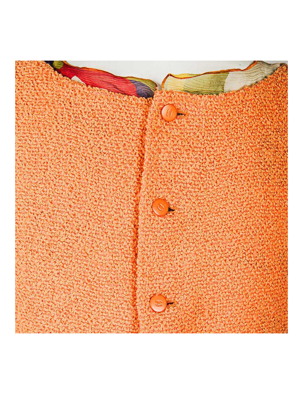 All CHANEL T 34 en top and skirt coral