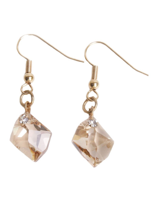 Clous d'oreille MARGUERITE DE VALOIS pierre  taillée et facettée or  avec brillant 