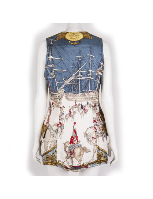 Vest HERMES t 38 en "Navy and cavalry"