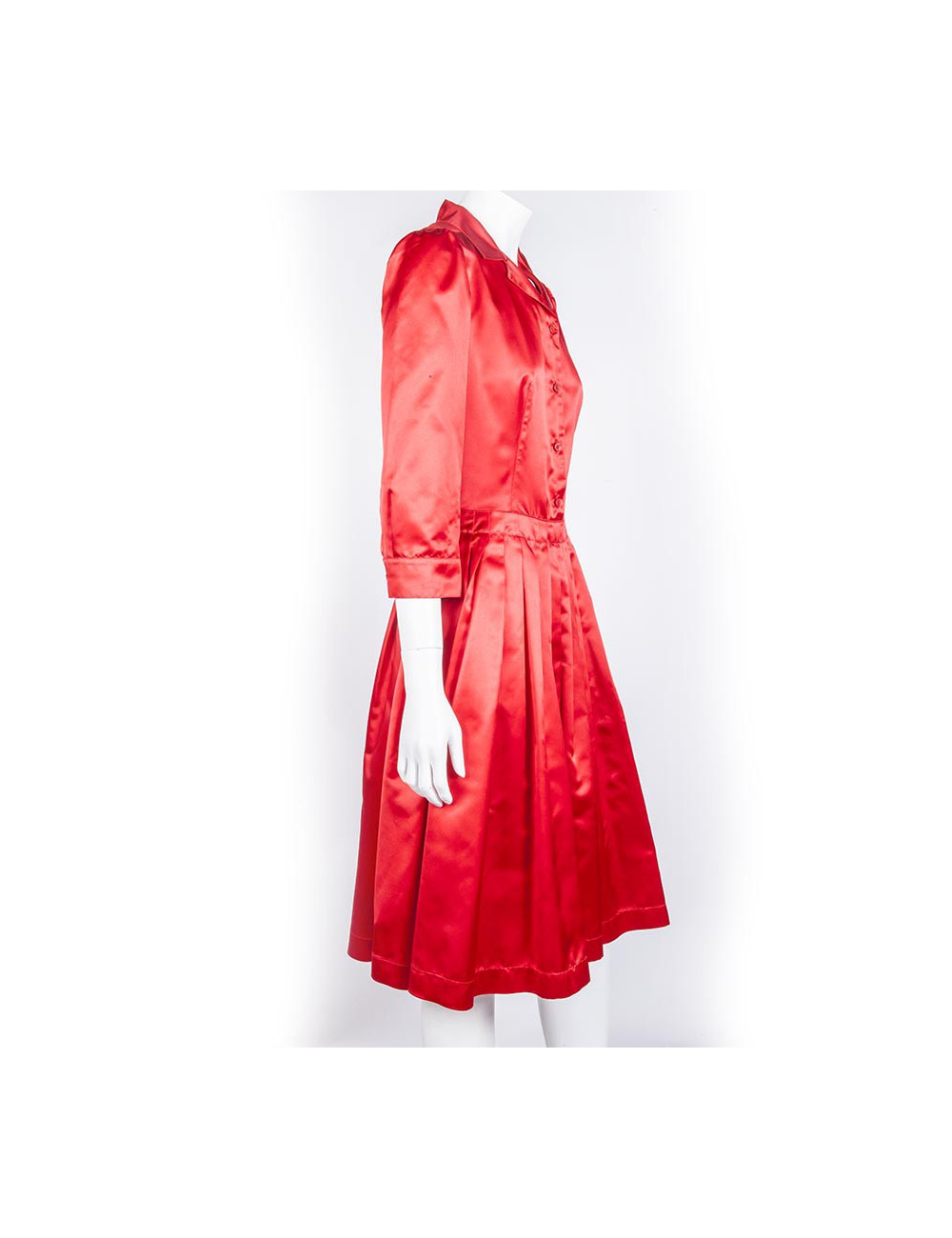 Robe PRADA T 40 IT/ 36 FR en soie rouge Re-édition