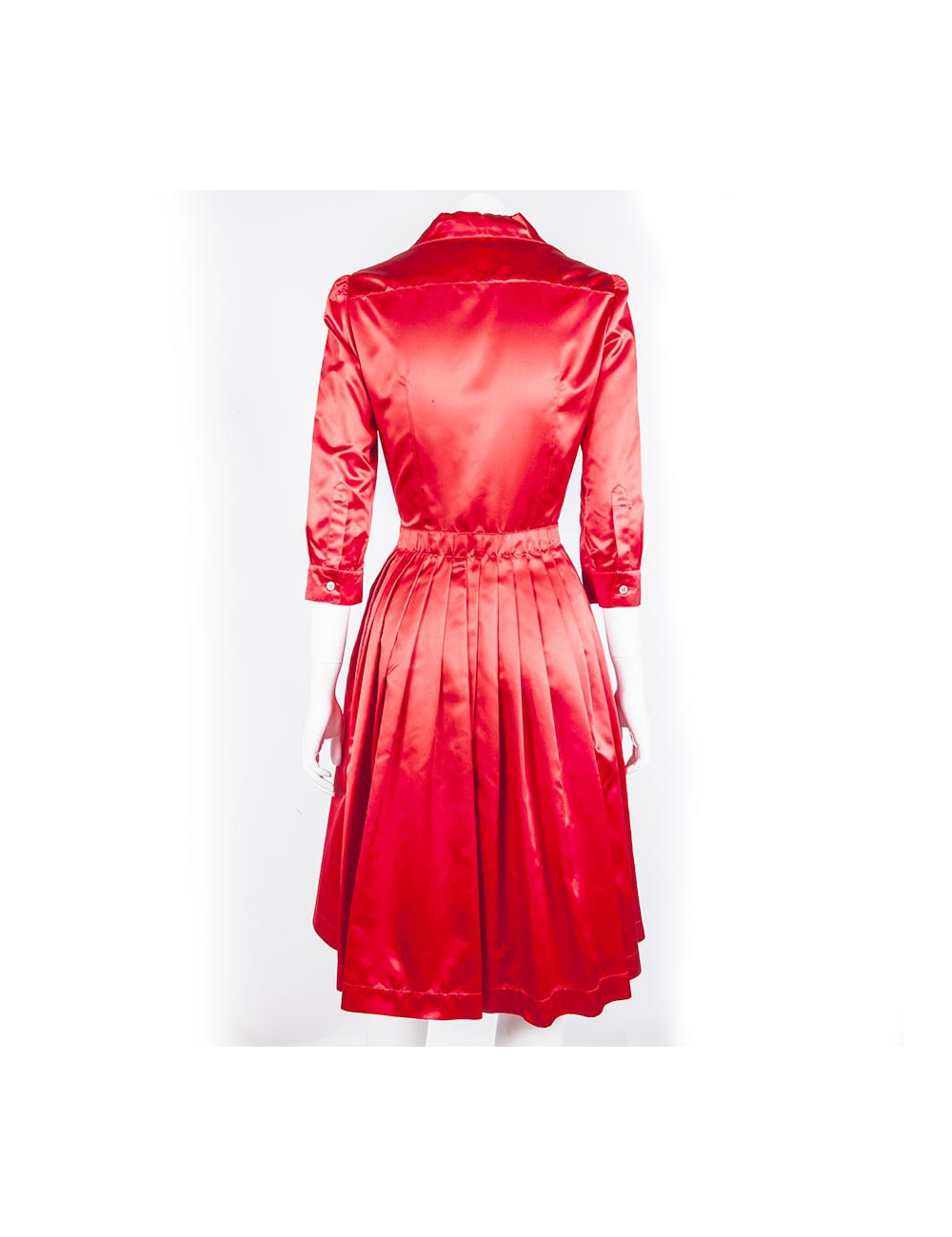 Dress PRADA T 40 IT / 36 en red silk re-release