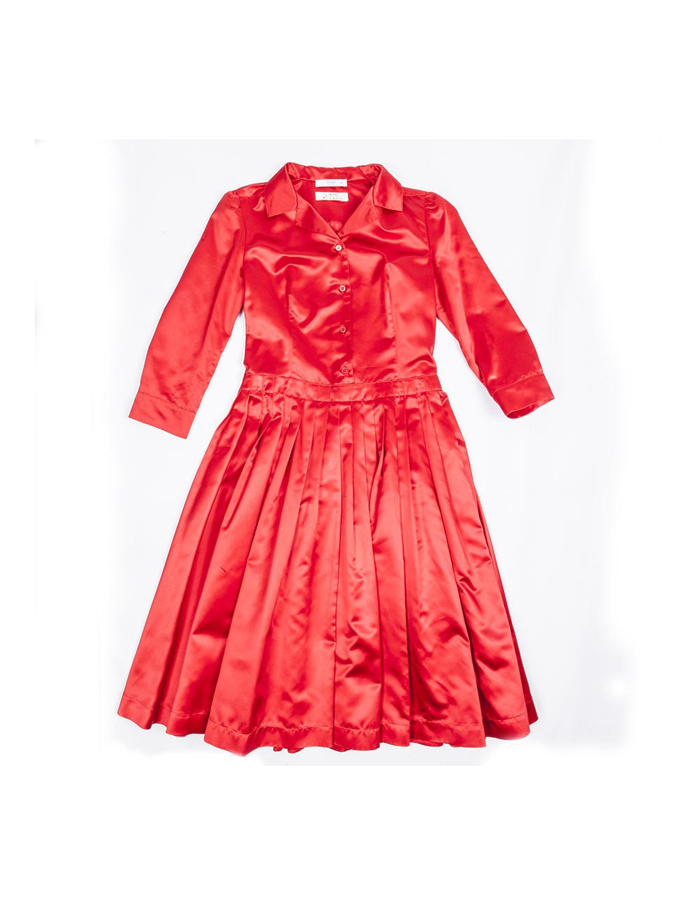 Dress PRADA T 40 IT / 36 en red silk re-release