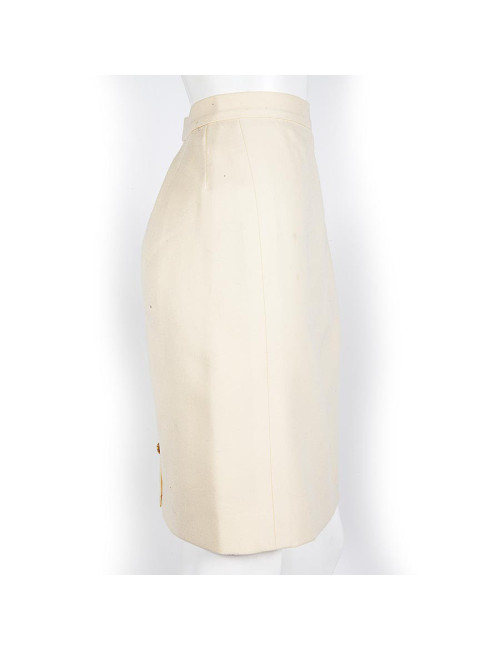 CHANEL t38 en in Ecru wool skirt