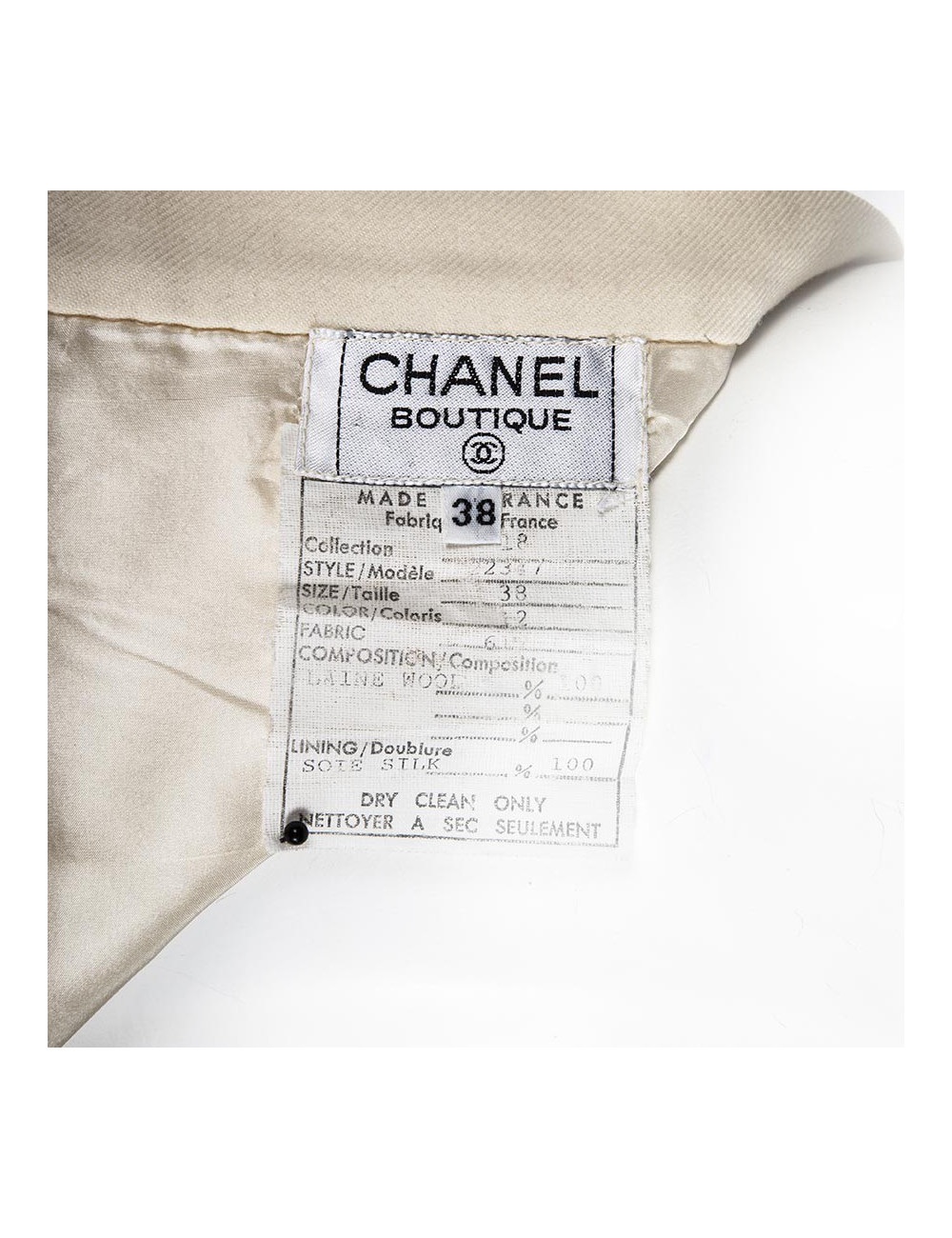 CHANEL t38 en in Ecru wool skirt