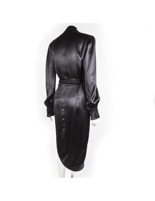 Robe YVES SAINT LAURENT T 38 FR en soie noire
