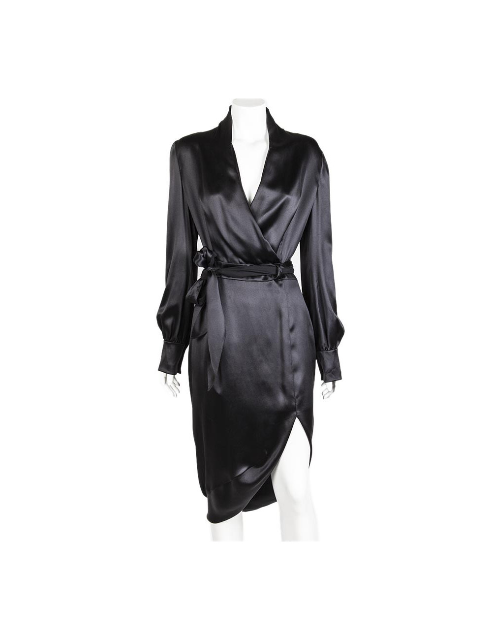 Robe YVES SAINT LAURENT T 38 FR en soie noire
