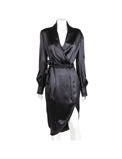 Robe YVES SAINT LAURENT T 38 FR en soie noire