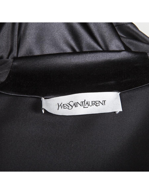 YVES SAINT LAURENT T 38 en black silk dress
