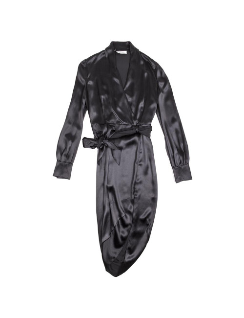 Robe YVES SAINT LAURENT T 38 FR en soie noire