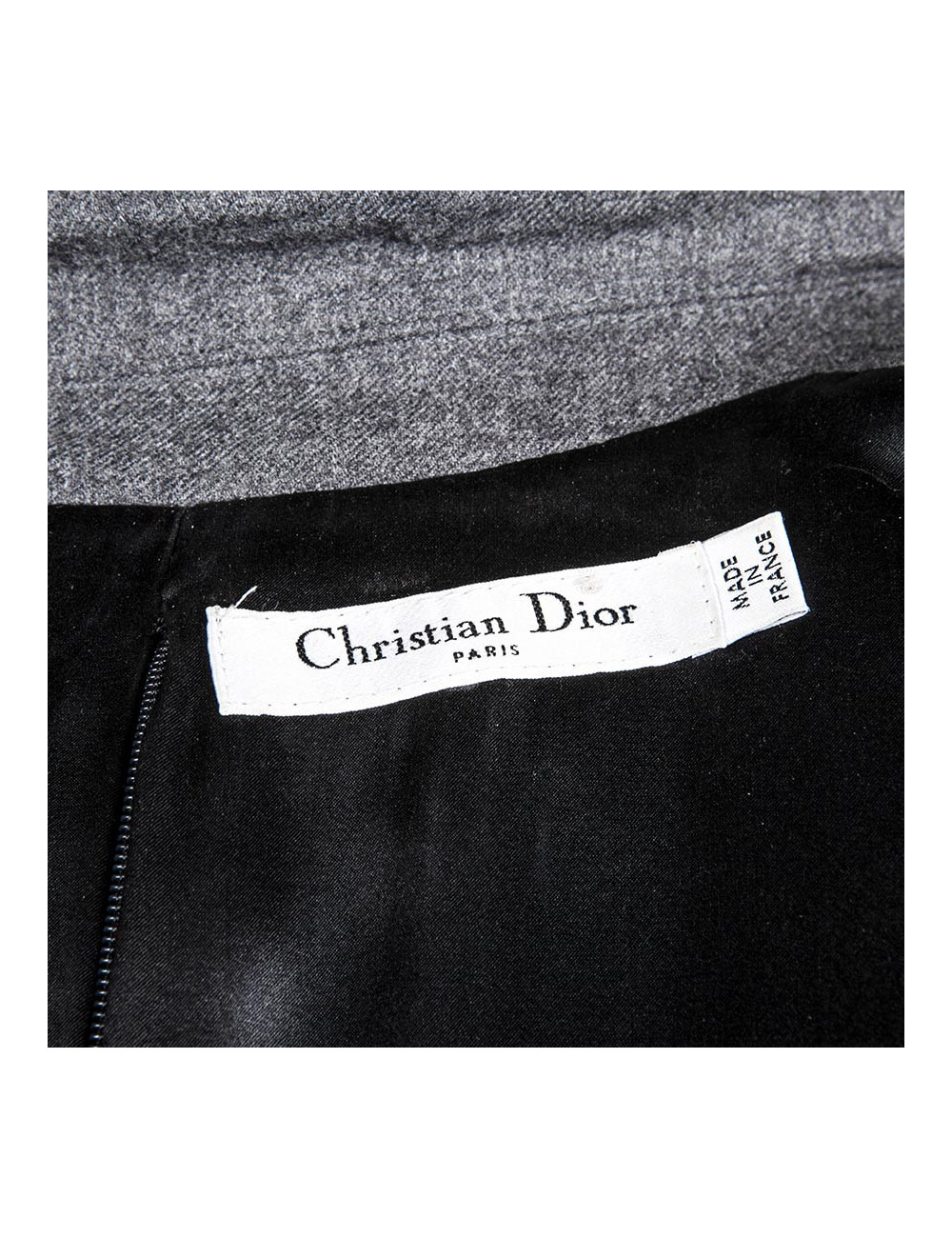  CHRISTIAN DIOR sheath dress in gray wool size 36EU