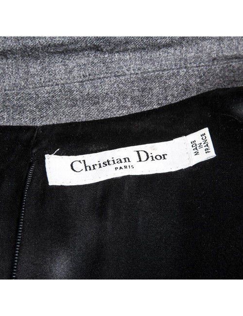 CHRISTIAN DIOR sheath dress in gray wool size 36EU