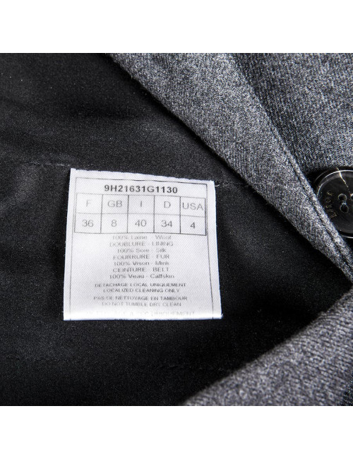  CHRISTIAN DIOR sheath dress in gray wool size 36EU