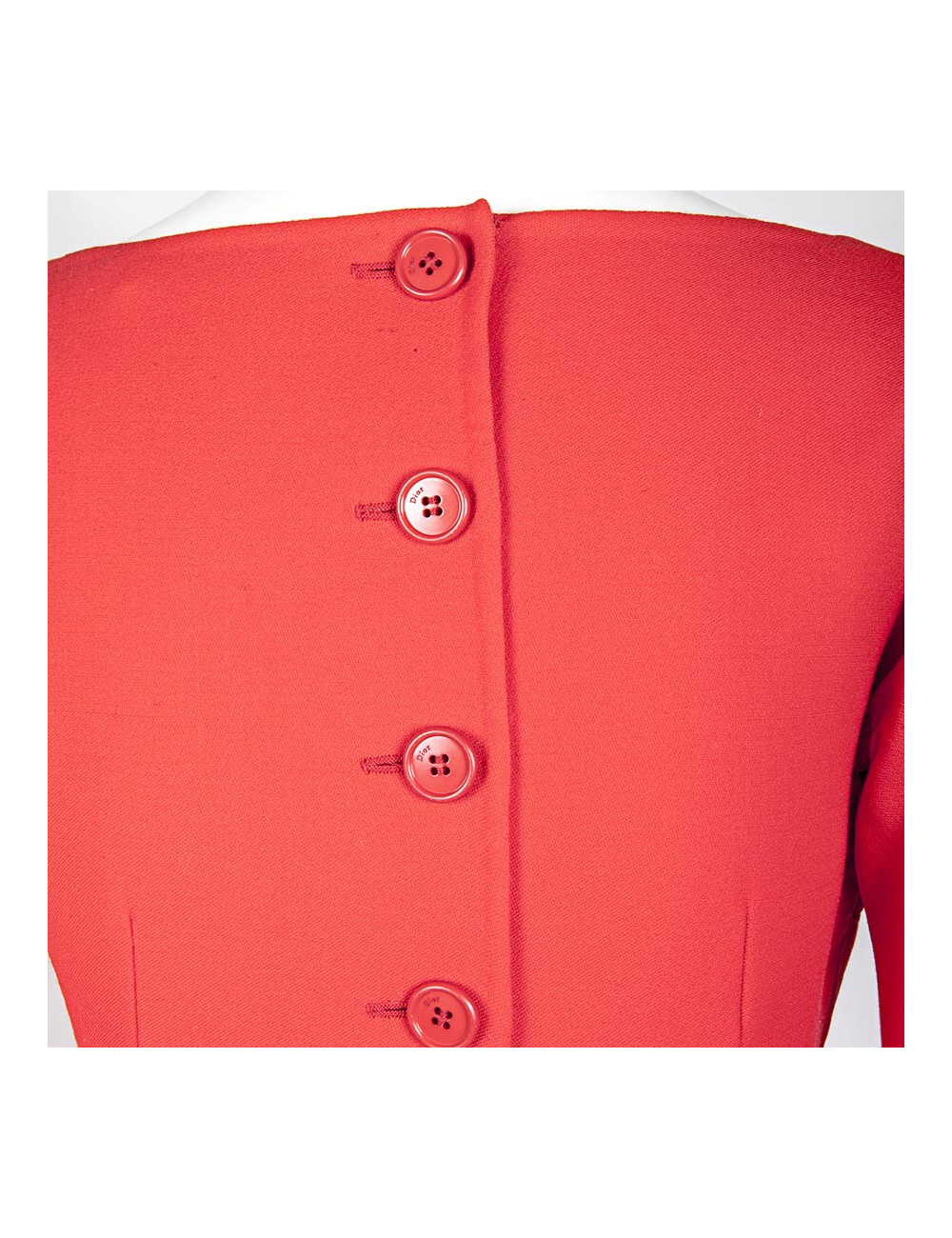 CHRISTIAN DIOR T 36/38 FR red dress in wool