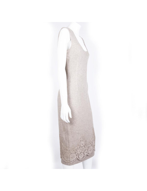 Robe ERMANNO SCERVINO T 44 IT/ 40 FR en cachemire beige