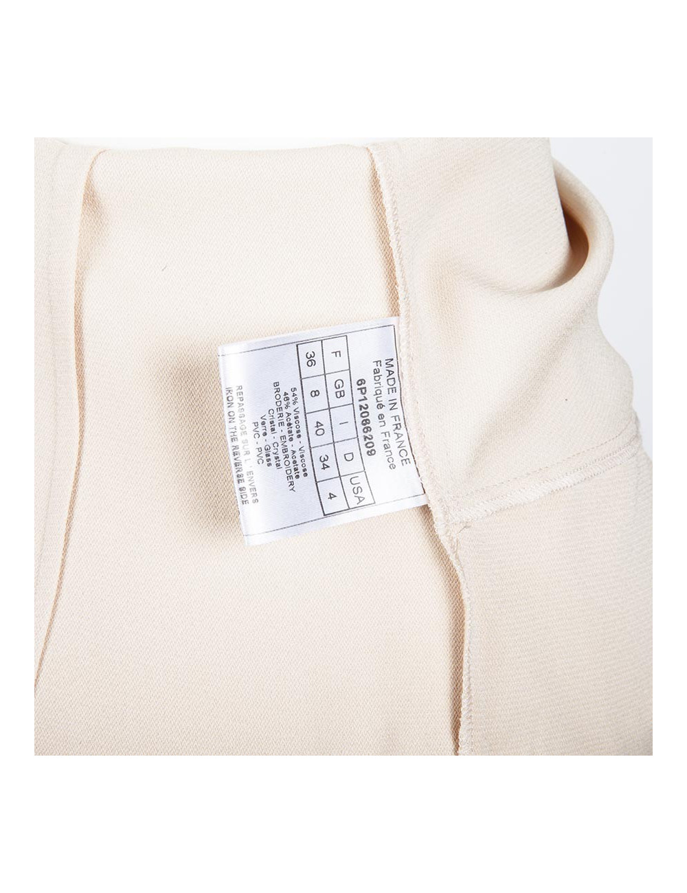 CHRISTIAN DIOR Cocktail Dress in Beige Silk Crepe Size 36FR