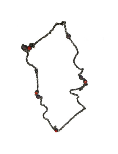 Collier Marguerite de Valois chaîne argent vieilli