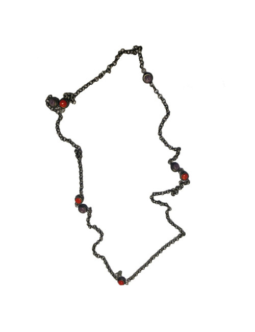 Collier Marguerite de Valois chaîne argent vieilli