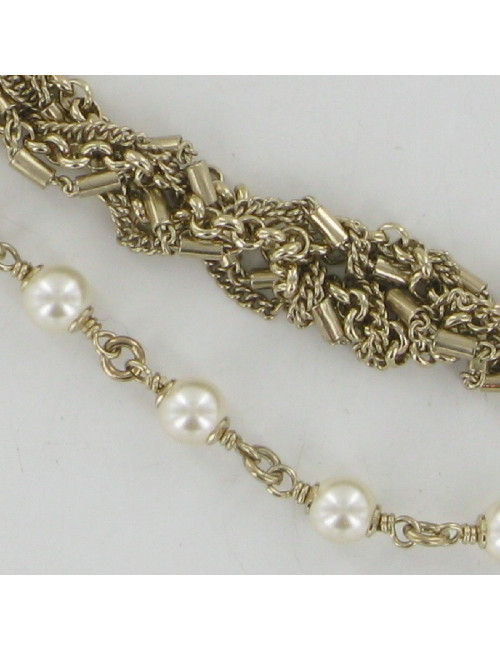 Collier CC strass et perles CHANEL