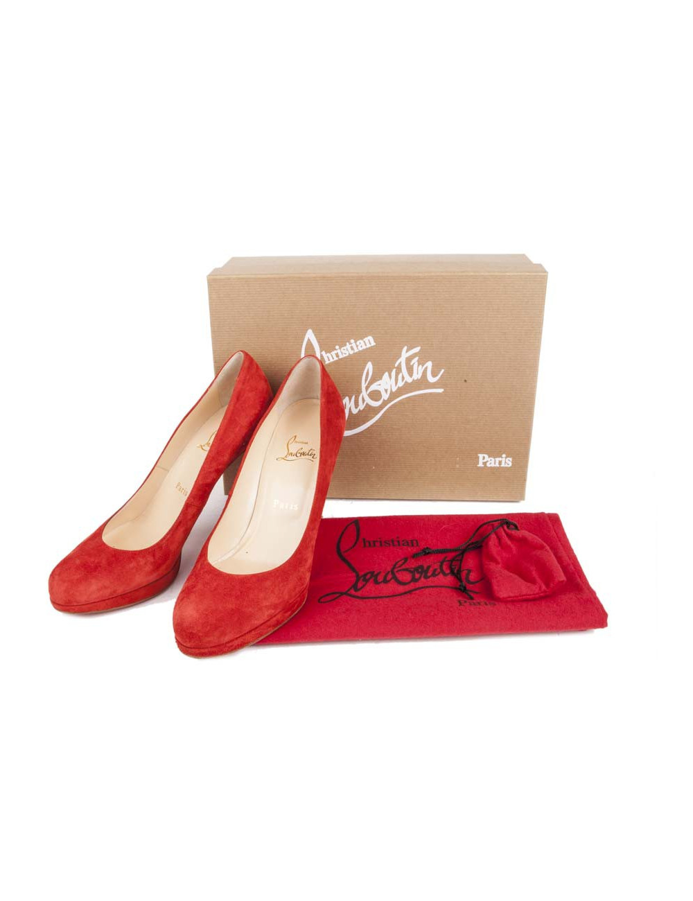 Escarpins LOUBOUTIN T 38.5 en veau velours