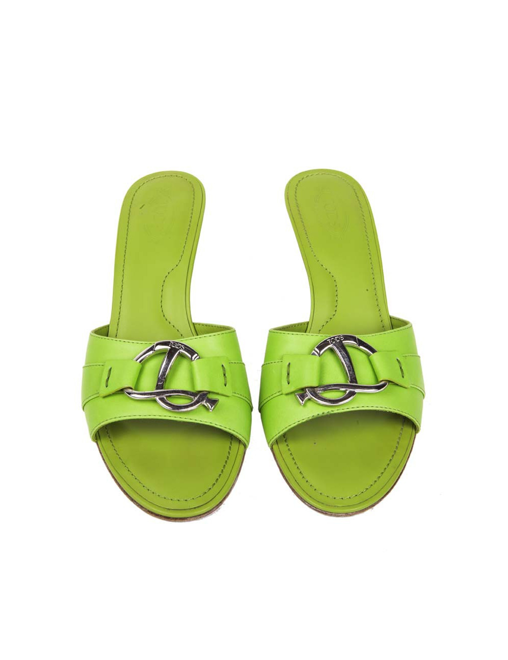 Sandales TOD'S T39 cuir vert pomme